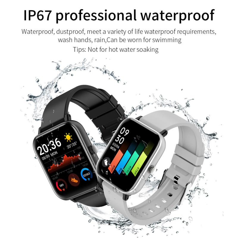 P8 Smartwatch - 1.54" Square Screen - Heart Rate, Blood Pressure, Sleep Monitor - Android Compatible