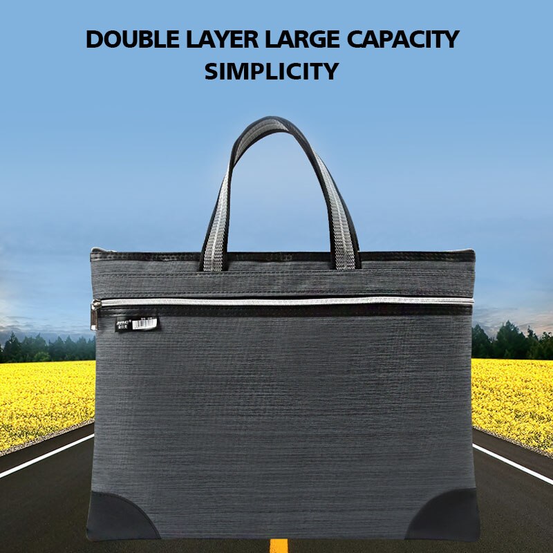 A4 Waterproof Oxford Canvas File Bag Business Office Storage Handbag