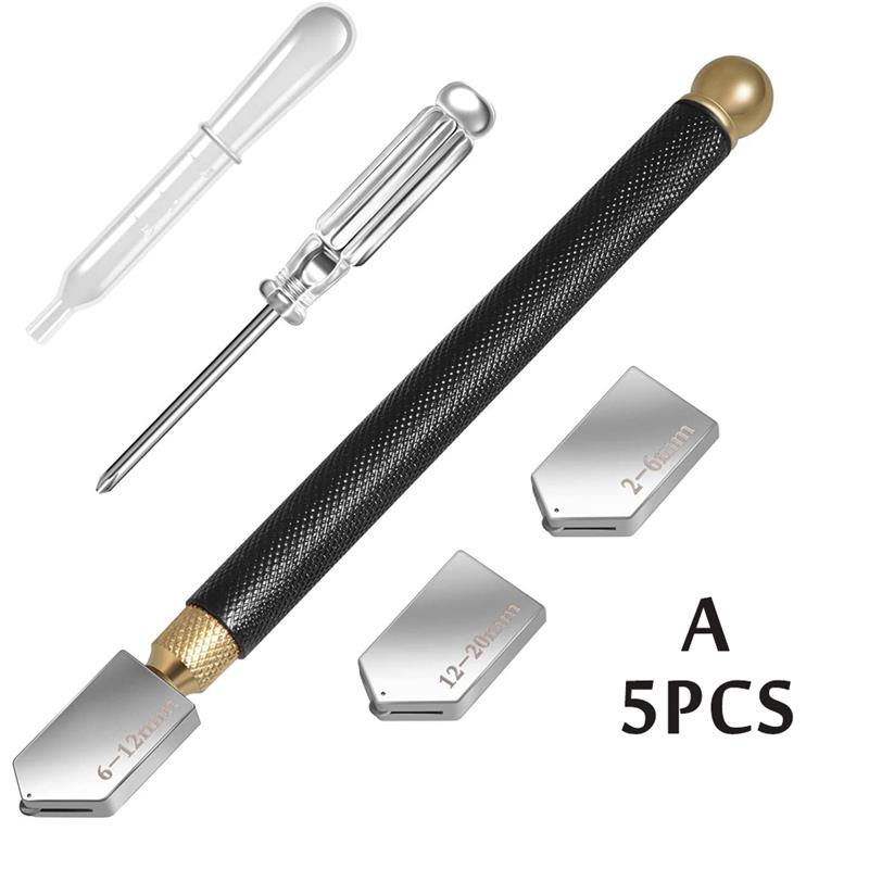 2-20mm Diamond Ceramic Tile Glass Cutter With 2 Blades Screwdriver Handheld Glass Cutting Tool Set For Glazier Crystal Mirror: A