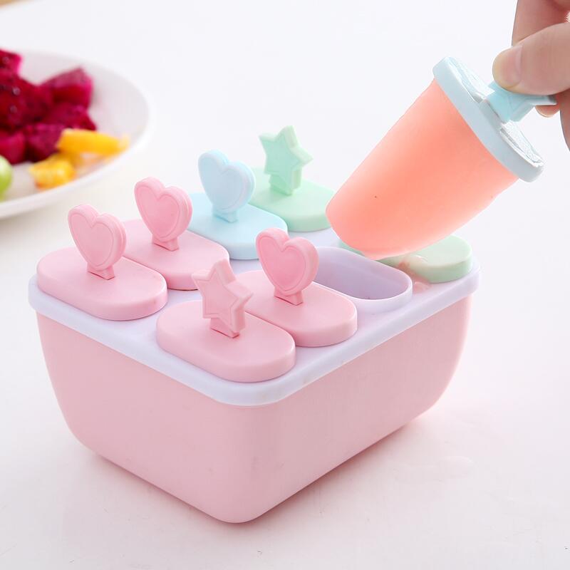 Lolly Mould Tray Pan Kitchen 6 Cell Frozen Ice Cube Molds Popsicle Maker DIY Ice Cream Mold Cooking Tools