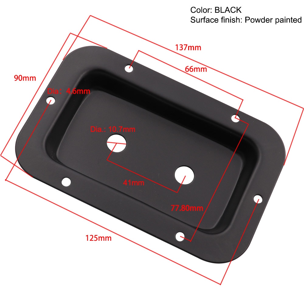 Black Steel Recessed Speakon Jack Plate XLR Connector For Dish Board Stage Loudspeaker DIY 137x90mm 1PC
