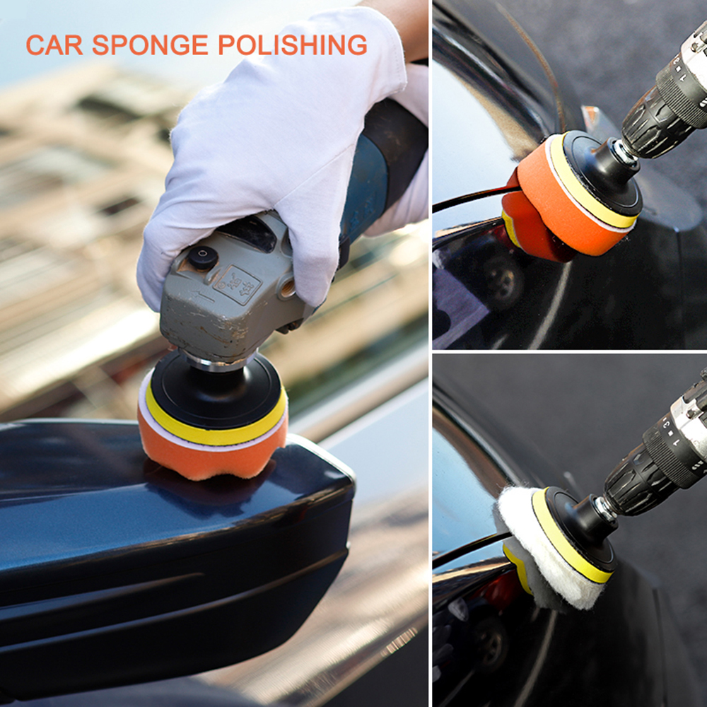 3Inch Car Polishing Kit Sponge Foam Pad Auto Headlight Wheel Polisher Polishing Refurbish Abrasive Disc Sandpaper Buffing Pads