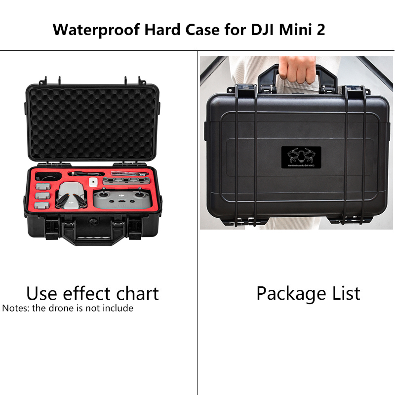 Caso de transporte portátil abs impermeável à prova de explosão caixa mala dura para dji mini 2/mavic ar 2/ar 2s zangão acessórios caixa: for dji mini 2