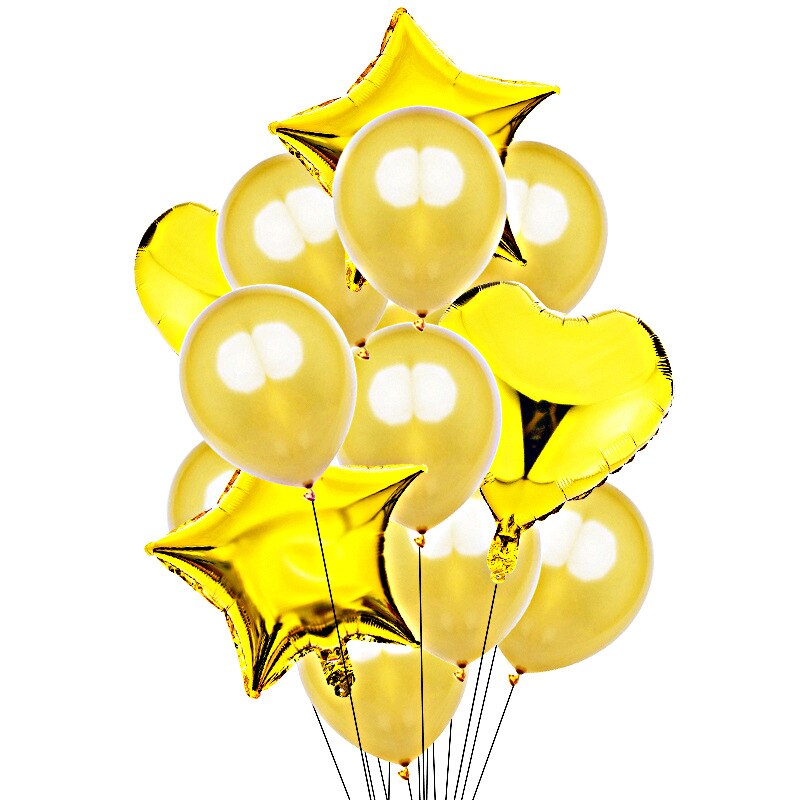 18 Inch Aluminium Ballon En 12 Inch Latex Ballonnen Set Hart Stervormige Voor Bruiloft Jaar Eve Decoratie