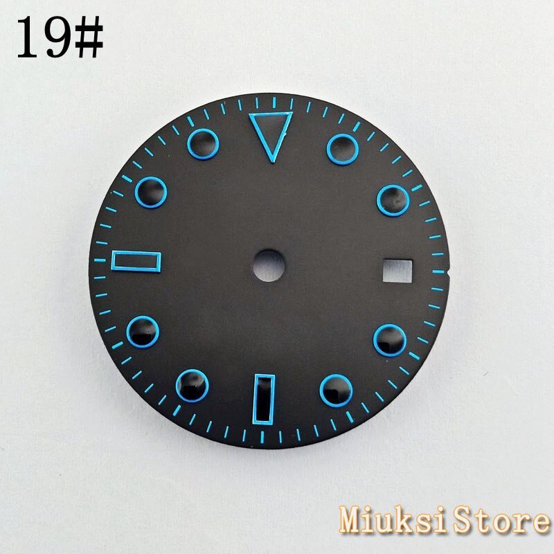 28.5mm sterile dial luminous watch dial fit ETA 2836 2824 Mingzhu DG2813/3804 Miyota 8205/8215/821A movement: 19