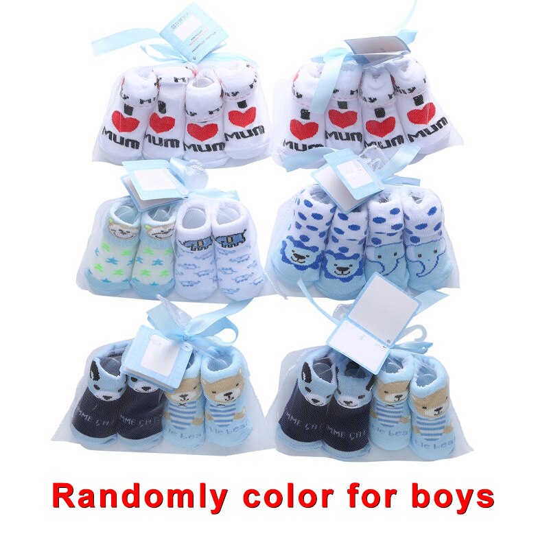 2 Paare/los Infant Baby Socken Herbst Baumwolle Baby Socken für Mädchen Neugeborenen Jungen Kleinkind Socken Baby Kleidung Zubehör 0-12: Randomly boy