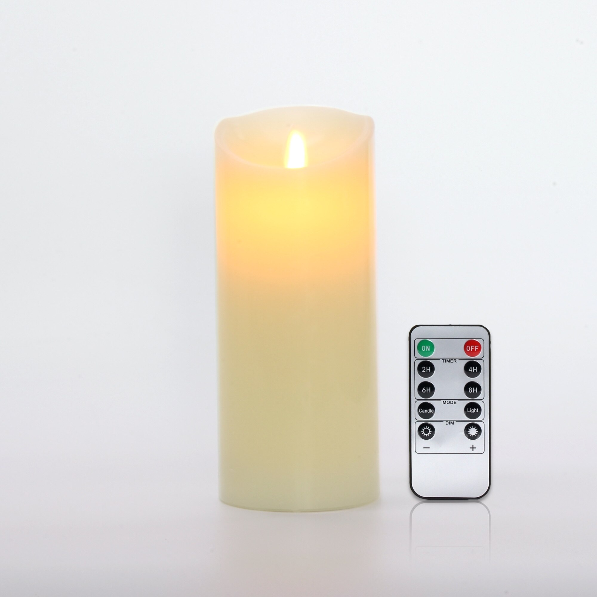 Velas LED sin llama, pilares LED con pilas, cera Real y mecha de llama móvil, vela parpadeante con Control remoto: Blanco
