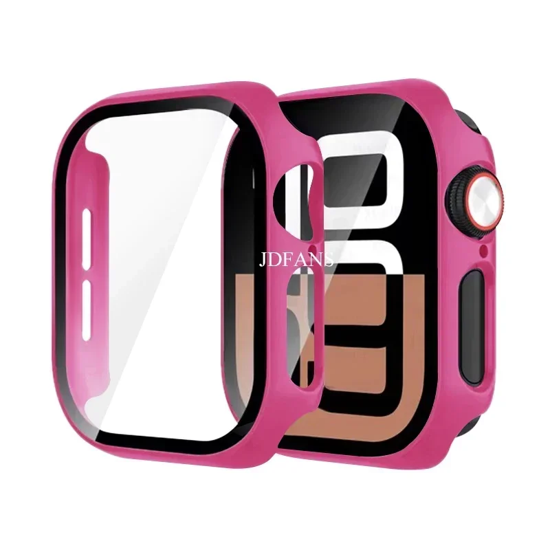 Glass+PC Case For Apple Watch S10 46MM 42MM Accessories HD Tempered Screen Protector Hard Bumper iWatch Series 10 Cover 42 46 mm: green / 2 - 3.9 Inches