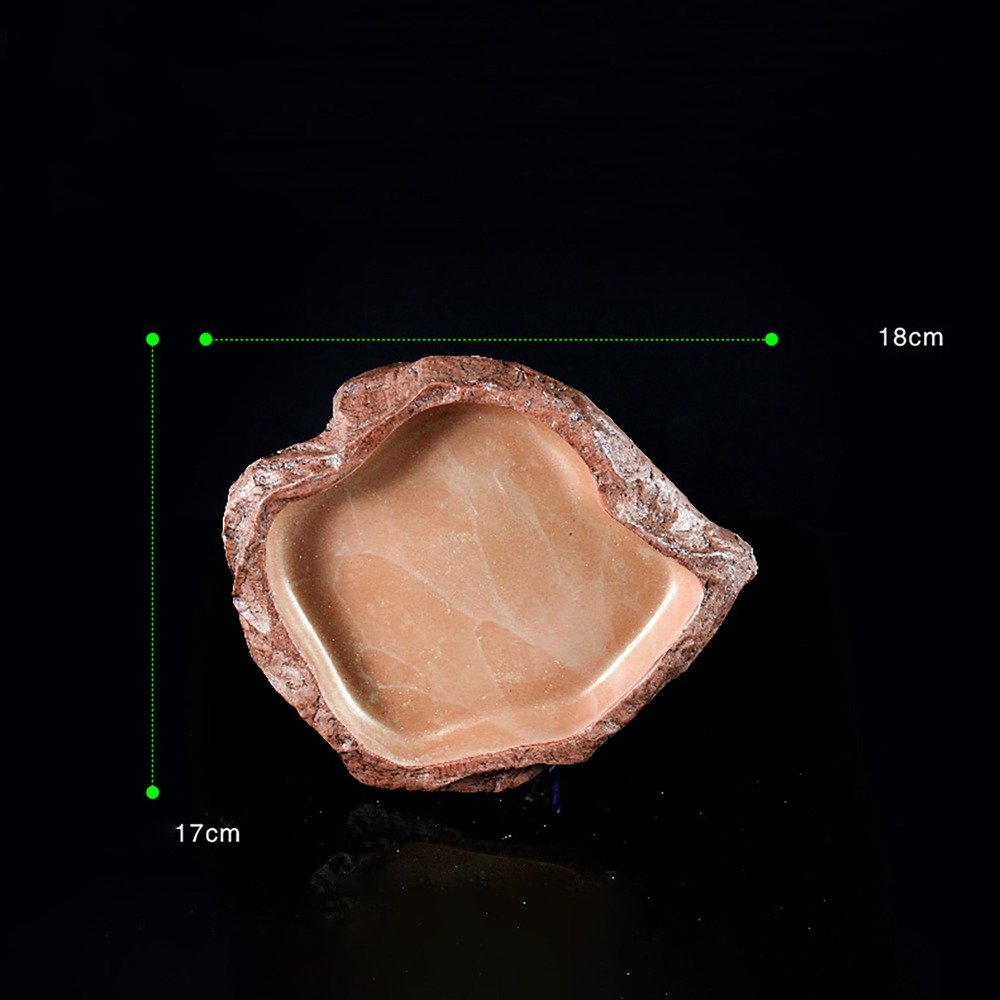 Plato de agua para reptiles e insectos, cuenco de agua, bandeja de alimentación para baño, tortuga Gecko, lagarto, serpiente, Tortuga, patrón de mármol, decoración para terrario grande