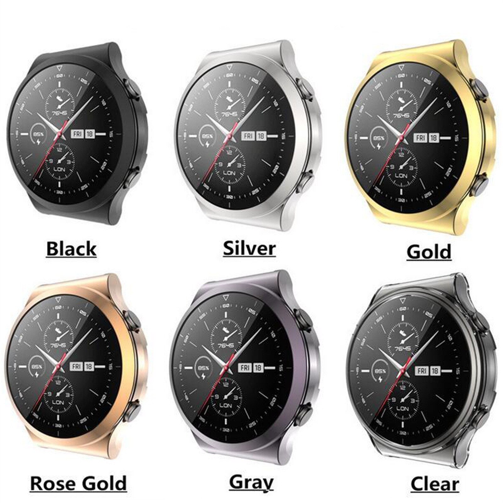 Tpu caso para huawei assista gt2 pro 46mm caso protetor com filme protetor de tela à prova de choque anti-risco impacto resistente