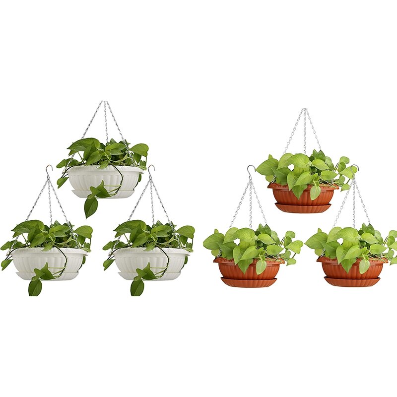 3Pcs Plantenbakken Opknoping Bloempotten Plant Hanger Houders Opknoping Mand Voor Indoor Outdoor Tuin