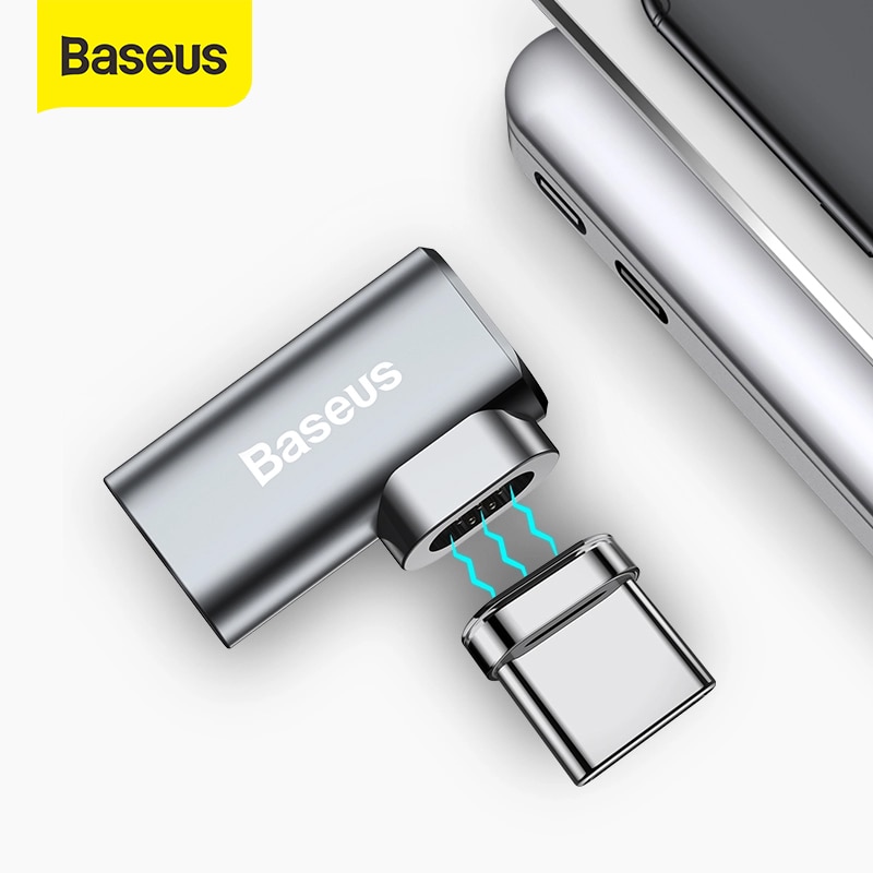 Baseus 86W Magnetische Usb C Adapter Voor Macbook Pro 15 Inch 6 Pins Elleboog Usb Type C Lading Connector voor Samsung Usb Adapter