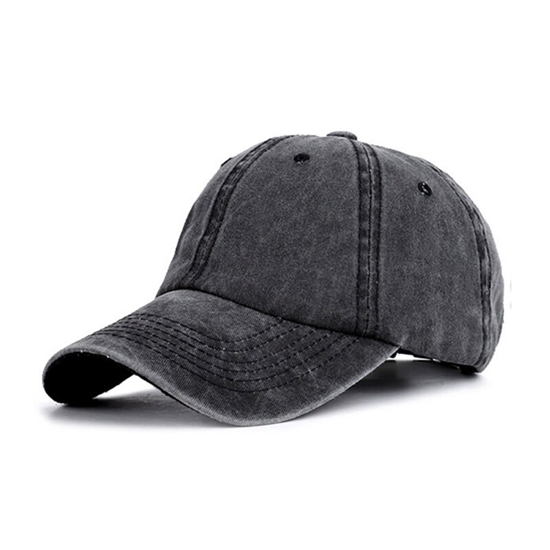 Baseball Cap Ponytail Hat Headwear Outdoor Sports Wear With Adjustable Back Closure Solid Color Washed Cotton