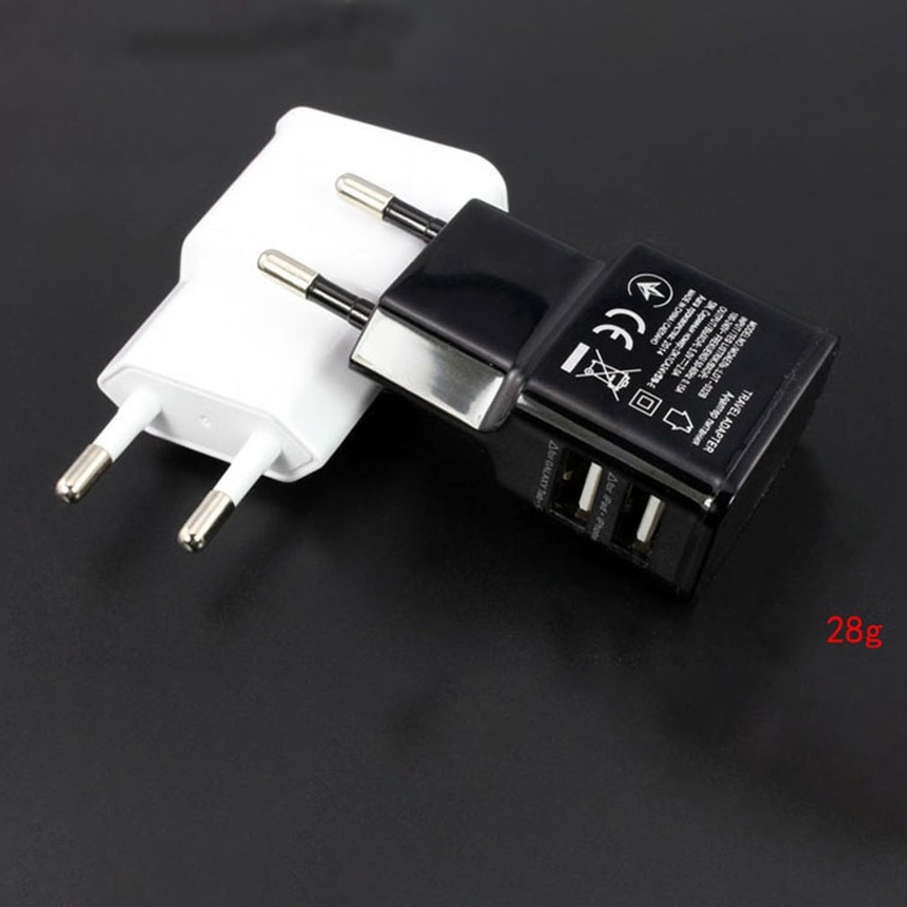 1A Dual Usb Stekker Usb Lader Stopcontact Eu Plug Travel Adapter Smart Plug Bijpassende Lader Adapter Voor Smartphone