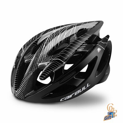 Stylish Mountain Bike Helmet Ultralight Cycling Safety Cap Man MTB Road Bicycle Protected Helmets for Bicycles Casco Ciclismo: Black / M for 52-58cm