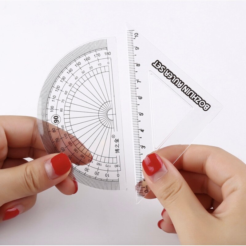 4pcs/set Cartoon Cute Ruler Set Protractor Student... – Vicedeal