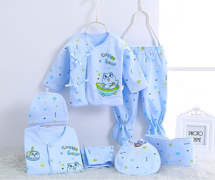Baby Cotton Set Newborn Clothes baby Suit Set Red 0-3 Months Girls Boys Printing Infant Christmas 7pcs/set CJM015