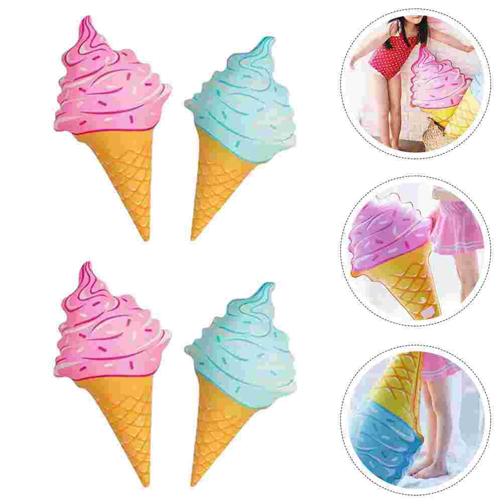 4pcs Multifunctional Ice Cream Swimming Floats Swimming Pool Supplies for Beach