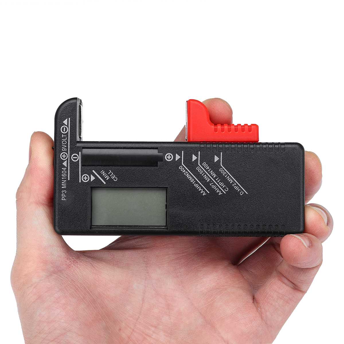 Digital Battery Capacity Tester LCD Checker for 9V 1.5.V AA AAA Cell Batteries diagnostic tool Battery Storage Organizer Holder
