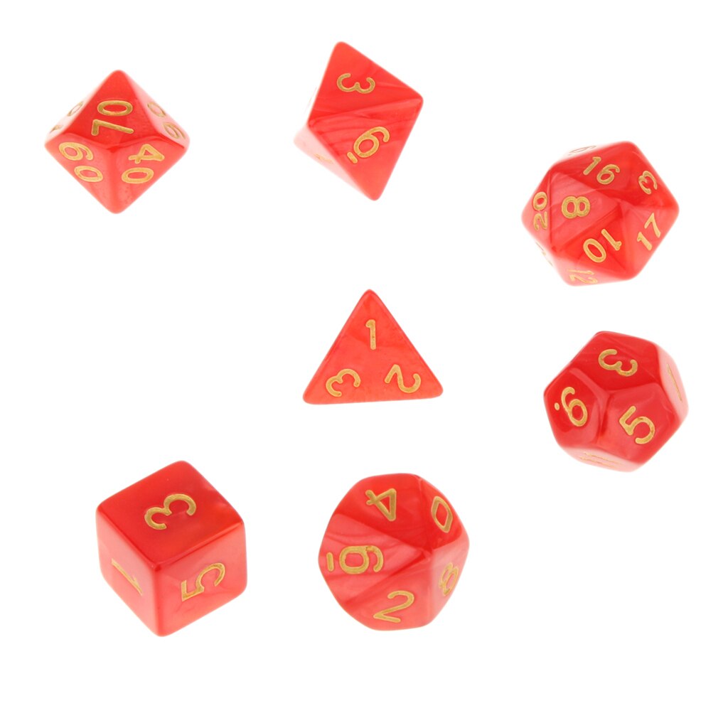 7Pcs Multisided Acryl Dices D4-D20 Bordspel Spelen Speelgoed