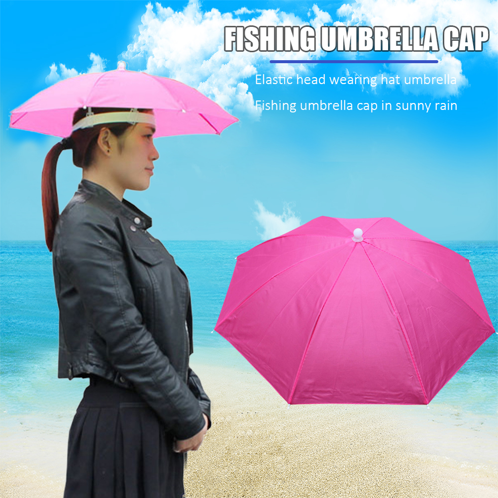 Faltbarer Regenschirm Hütte draussen-Winkel hüte Sonnenschutz Kopf bedeckung Anti-Regen Kopf Montage wandern Camping Schatten Regenschirm kappen