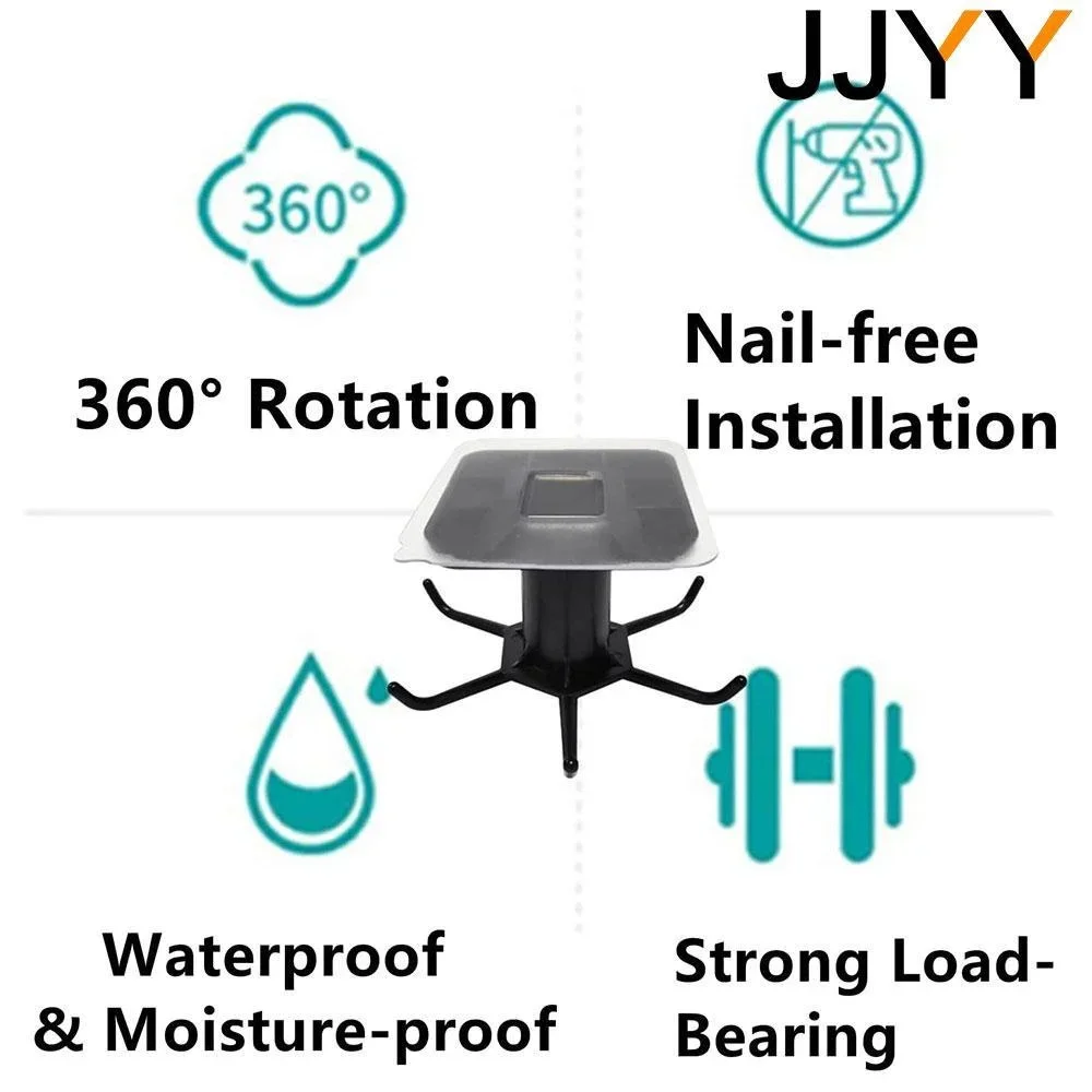 JJYY Keuken Muur Opbergrek Plank Roterende Haken Spatel Lepel Keukengerei Levert Wandmontage Kleverige Haken