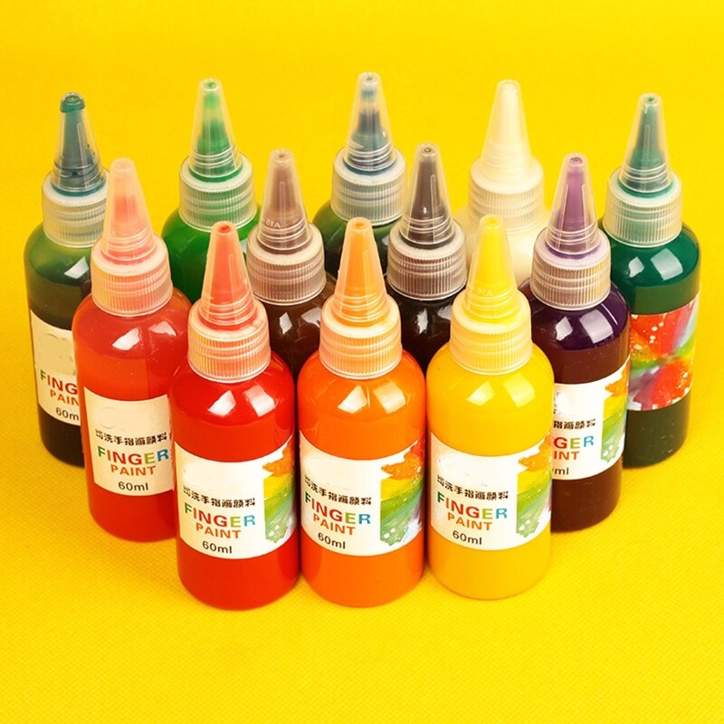 Vinger Verf Voor Peuters Wasbaar Niet Giftig Kids Bad Verf Veilig Art Schilderen Leveringen 12 Kleuren Voor Xmas