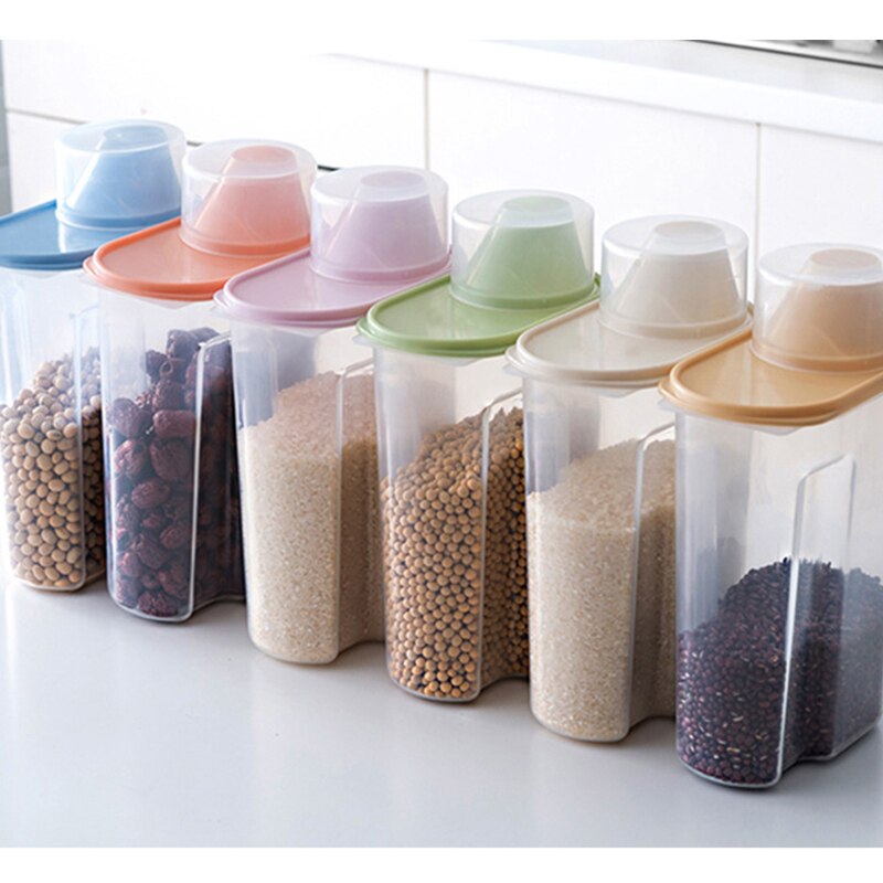 PP food storage box plastic transparent container set with lid kitchen storage bottle jar multigrain jar 1.9L-2.5L