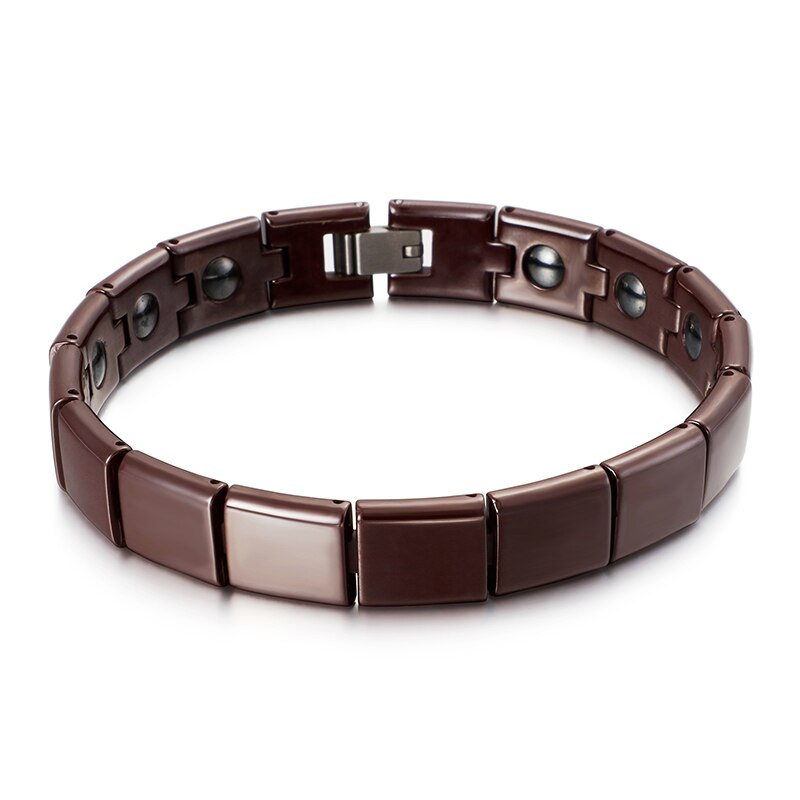 210*11mm 6 Colors High Polish Stainless Steel Magnetite Healthy Bracelet For Men: KB109381-K