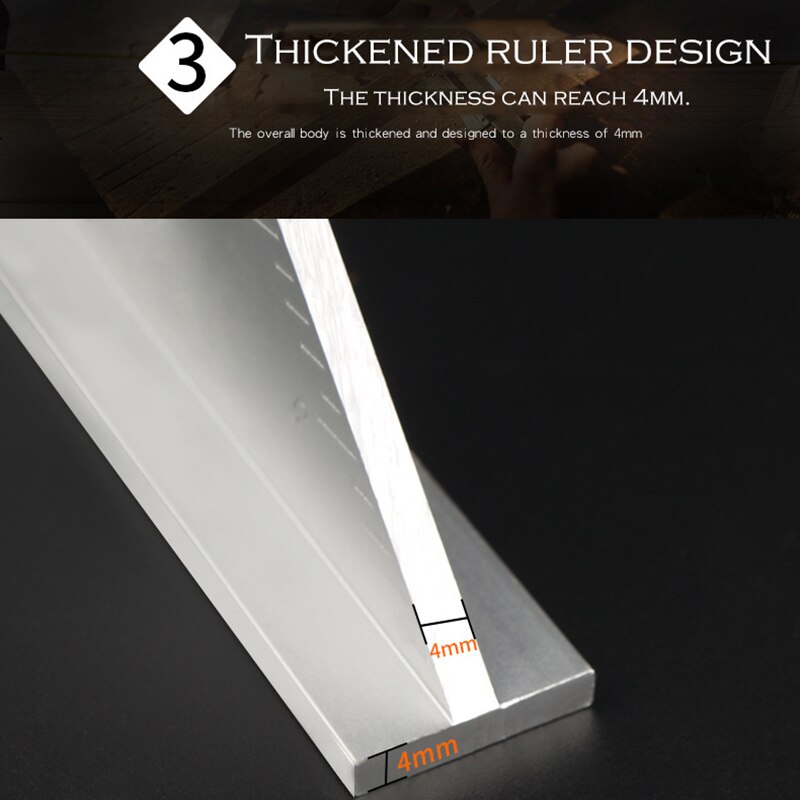 7inch/18cm/30cm Metric Triangle Angle Protractor Aluminum Alloy Speed Try Square Carpenter's Measuring ruler Layout Tool