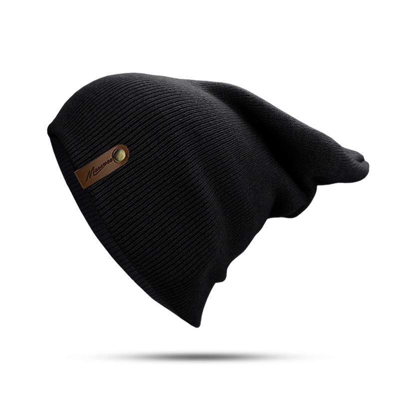 Merkki talvihattu miehille skullies pipot naisille lämmin lippalakki unisex elastisuus neulottu pipo vihreä unisex vapaa-ajan hatut: A
