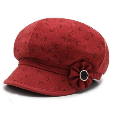 Xdanqinx flerfarvet efterår hat til kvinder nyhedsbukser afslappet kvinder bomuldshatte roman ungdoms dame vild hat snapback cap: Rød