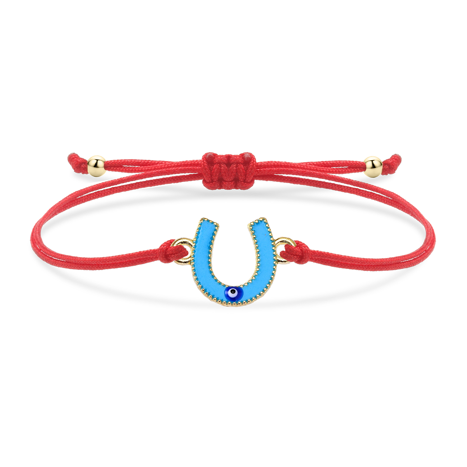 Zinklegering Emaille Hoefijzer Geluksbrenger Armband Vrouwen Meisje Kleurrijk Zwart Wit Rood Blauw Paars String Handgemaakte Sieraden Aanwezig: Bruingeel
