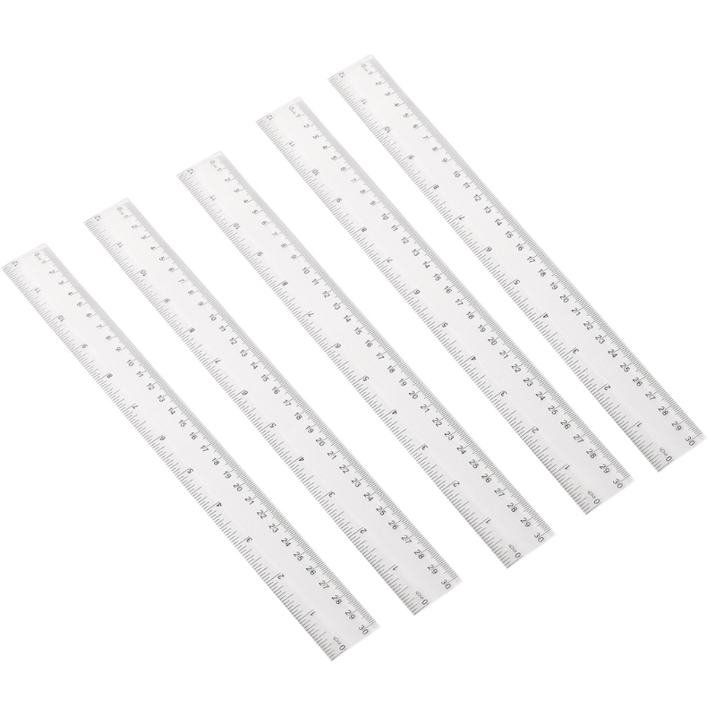 Clear Ruler Plastic Ruler Small Ruler with Centimeters &amp; Inches Straight Edge Rulers Kids Rulers 15/20/30cm School: 30CM