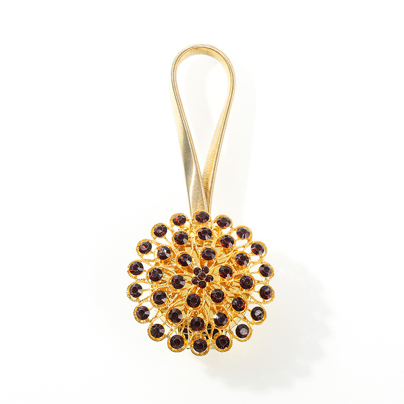 1pcs Flower Shape Rhinestones Magnet Curtain Tieback Magnetic Curtains Buckle Window Screening Ball Clip Holder Home Accessories: M