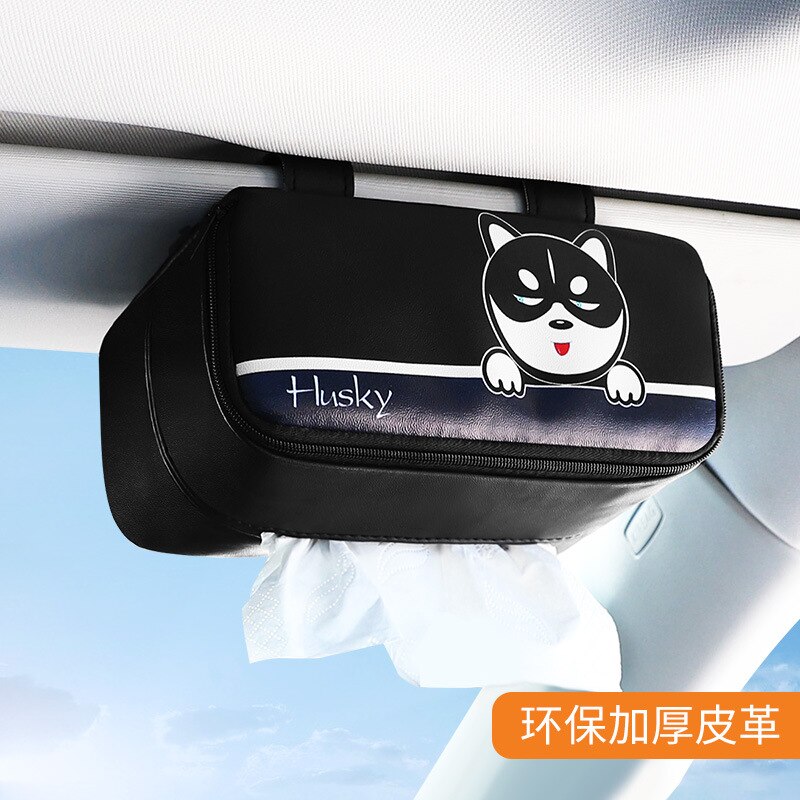 Car Paper Box Sun Visor Car Tissue Cover Hanging Car Tissue Box Car Interior Decoration Supplies Cartoon Modeling: Stupid And Cute