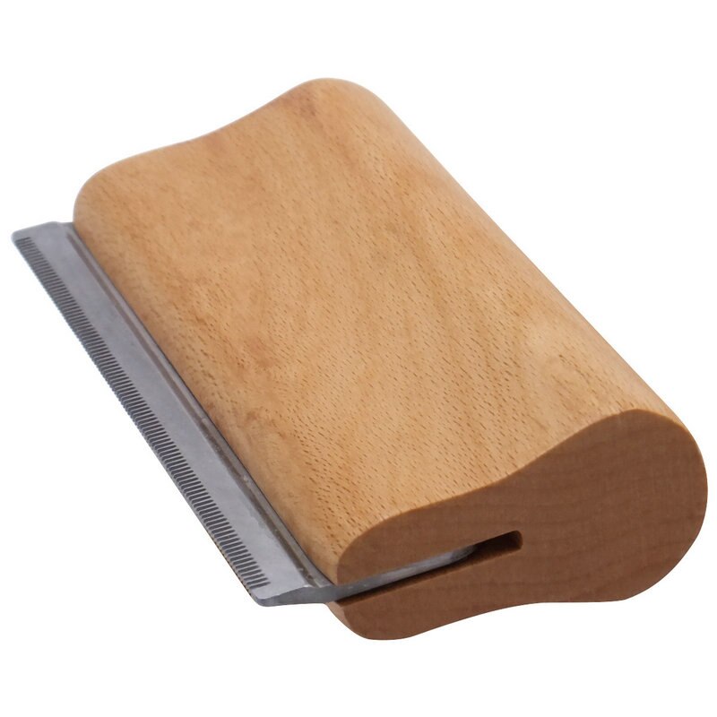 Pet Wood Groom Brush, Deshedding Grooming Tool, Dog Comb Pet Wooden Groomer Ergonomic