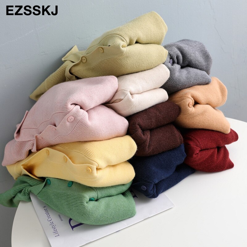 spring autumn short knit cardigans Women casual loose Square collar button sweater Cardigans Outwear female basic jacket coat