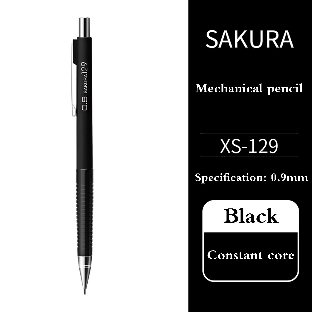 Crayon automatique japonais Sakura XS-123/125, 4 pièces, pour étudiants, , dessin, peinture, noyau Anti-rupture 0.3/0.5/0.7MM: 4Pcs black 0.9mm