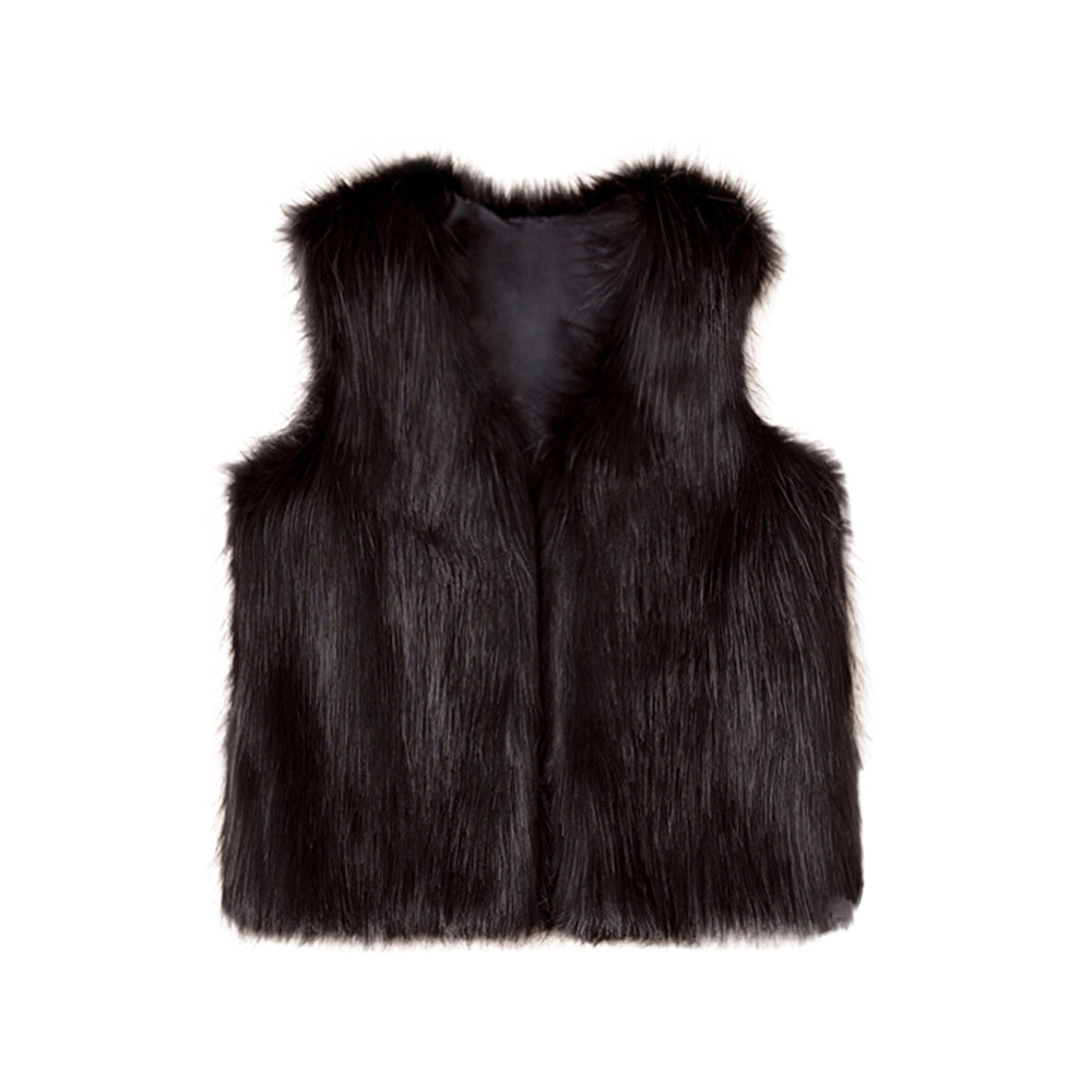 Off Grijs Peuter Kids Baby Meisje Vest Winter Warm Kleding Faux Fur Vest Dikke Jas Uitloper Kamizelka Dziecko @ 45: 5T