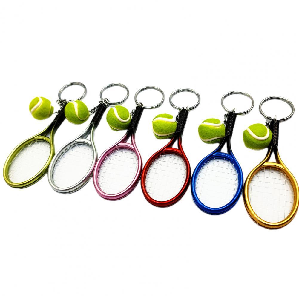 1Pc Leuke Sport Mini Tennisracket Hanger Sleutelhanger Sleutelhanger Key Chain Ring Finder Holer Accessoires Voor Tiener Fan