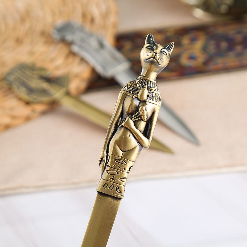 Creativo retrò piramide egizia faraone coltello antico bronzo in lega di zinco tagliacarte coltello di carta busta apri posta coltello