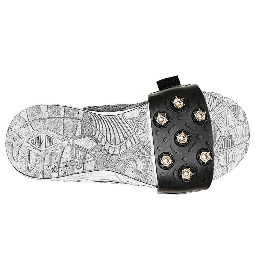 7-grapa punta al aire libre escalada hielo invierno Universal portátil cubierta de zapato antideslizante crampones Camping pegatina mágica nieve