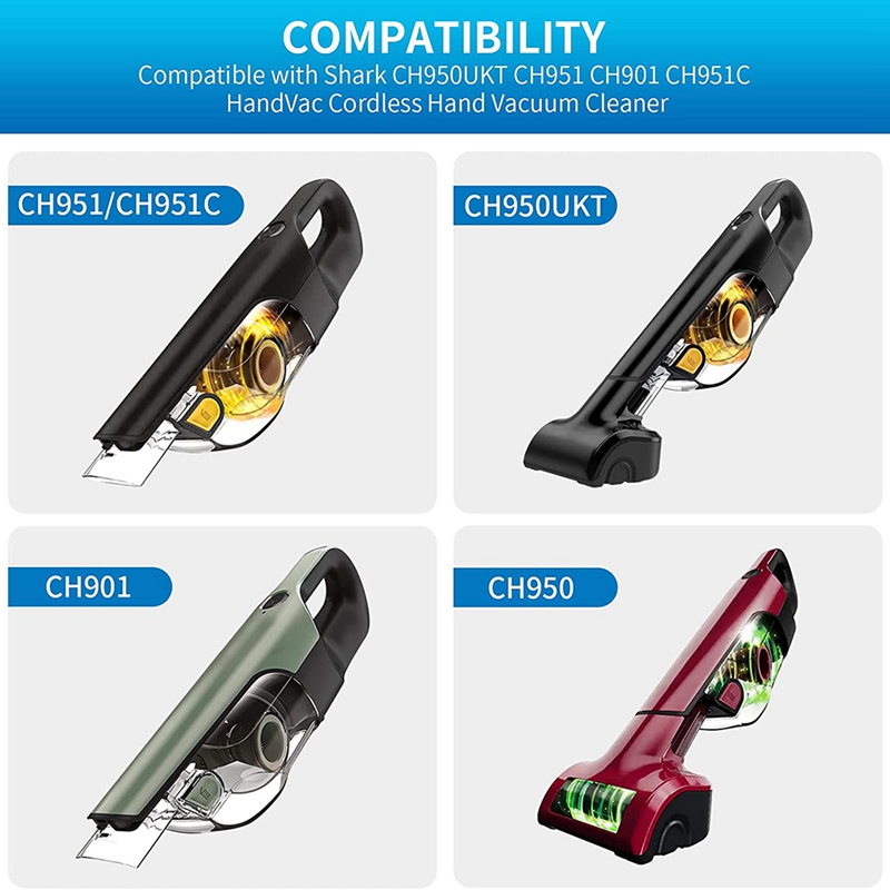 Replacement Filters Compatible for Shark CH901 CH950 CH951 CH951C Cordless Handheld Vacuum Cleaner Accessories