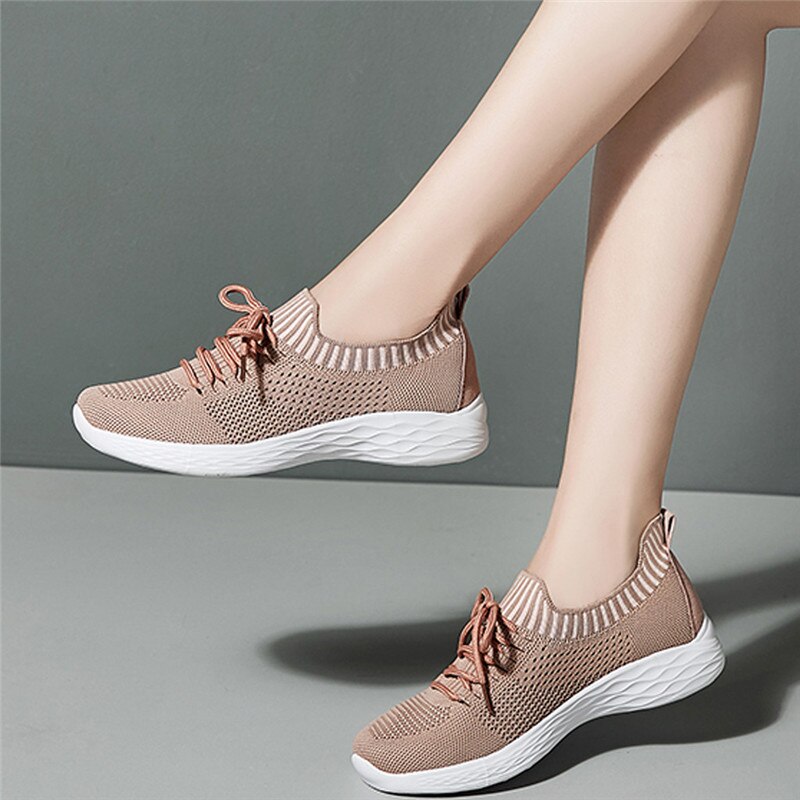 BEYARNE-Zapatillas deportivas de tela ligera para mujer, Calzado cómodo e informal para caminar, para primavera y otoño