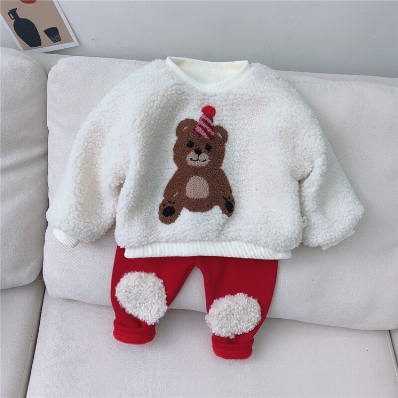 Boutique Peuter Baby Kleding Baby Meisje Kleding Winter Herfst Winter Kids Baby Meisje Sweatshirts Baby Boy Lange Mouwen Trui: Off-white / 6m