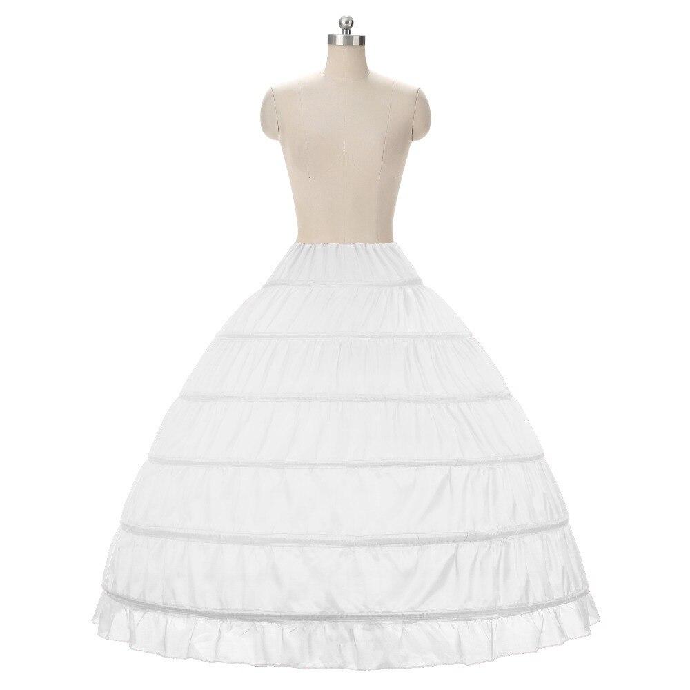 Goedkope Wit 6 Hoops Petticoats Plus Size Organza Voor Baljurk Trouwjurken Hoepelrok Onderrok Op Voorraad