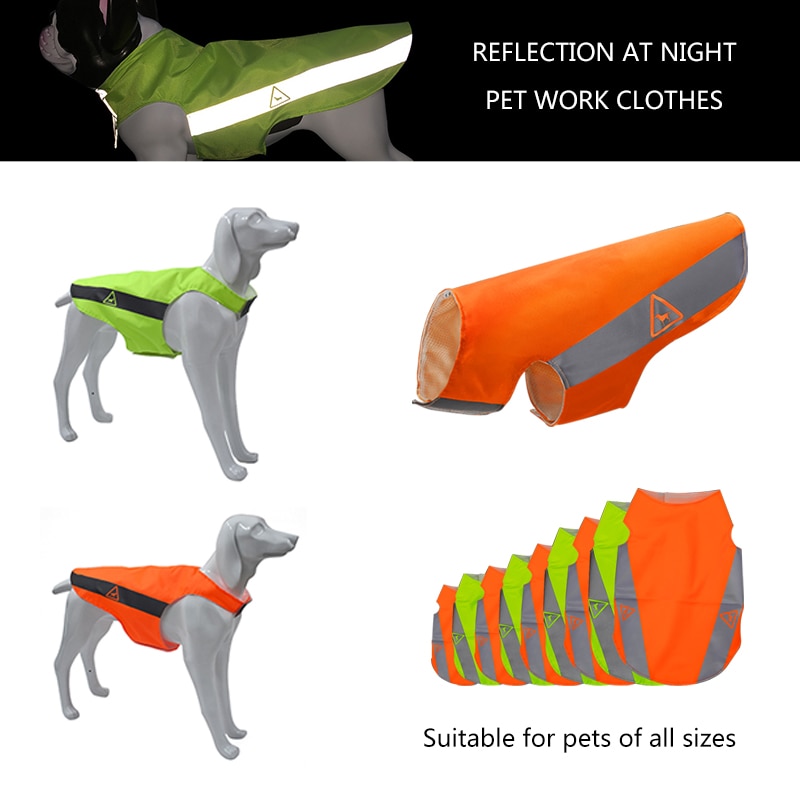 Reflective Dog Vest Clothes Night High Visibility Puppy Safety Waterproof Costumes Medium Large Dogs Outdoor Rescue Work Clothes