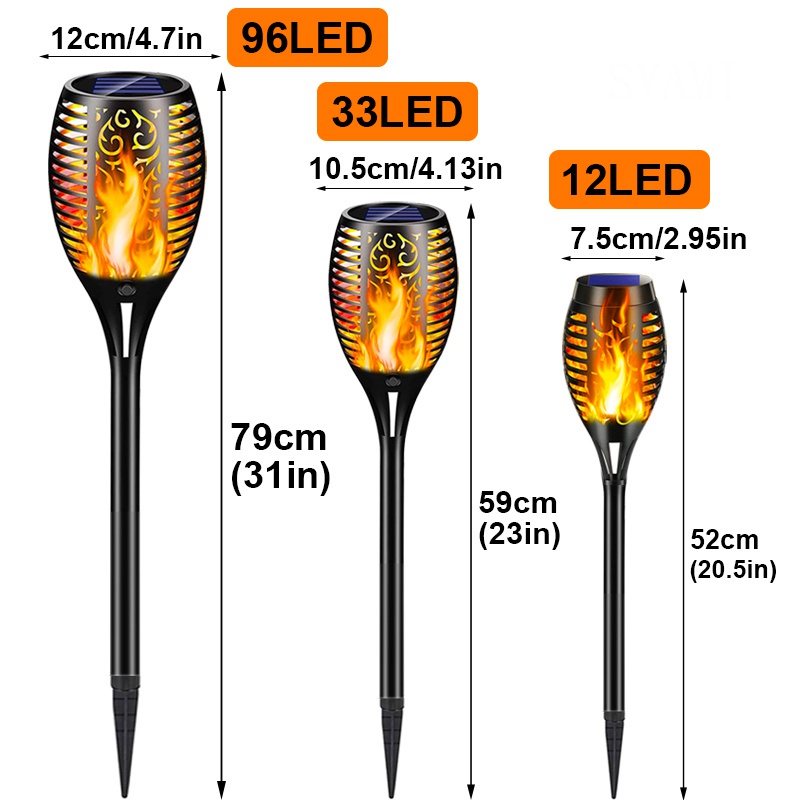 Solarleuchten, flackernde Flammen, Taschenlampen, wasserdicht, für den Außenbereich, Landschaftsdekoration, Lichter für Hof, Garten, Weg, Auffahrt
