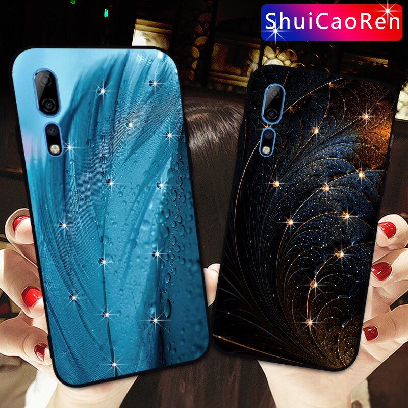 Luxury Rhinestone Case For ZTE Axon 10 Pro A2020 Bling Diamond Black Cover For Nubia Play Red Magic Red Devil 5G